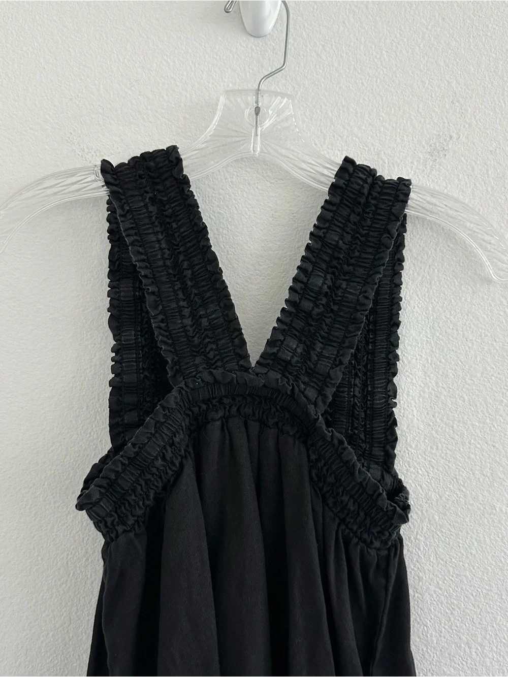 Everlane The Smocked Linen Dress in‎ Black Size: XS
